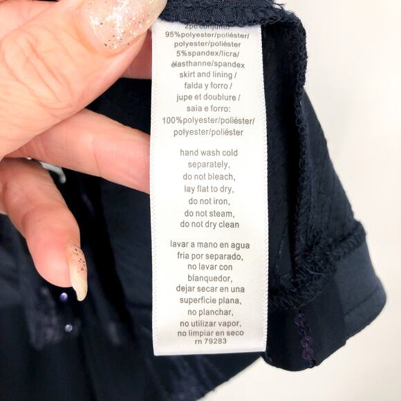 ALEX EVENINGS Chiffon & Sequin Dress & Jacket Set 18W Navy Blue Formal NWT - Picture 14 of 15